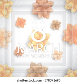 Floral Greeting card. International Happy Women's Day.8 March holiday background