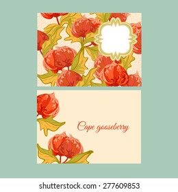 Floral greeting card, postcard, invitation Collection. Ready for print. Vector illustration with exotic flowers.