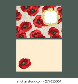 Floral greeting card, postcard, invitation Collection. Ready for print. Vector illustration with exotic flowers.