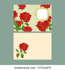 Floral greeting card, postcard, invitation Collection. Ready for print. Vector illustration with exotic flowers.