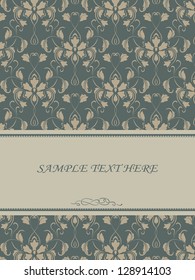 Floral greeting card. Retro style