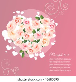 Floral greeting card with roses