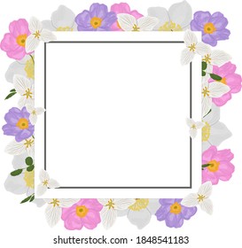 Floral greeting card template in winter flowers