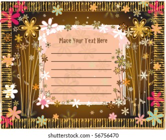 floral greeting card with text area