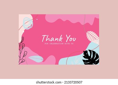 Floral greeting card thank you template design