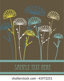 Tarjeta de felicitación floral. Vector.