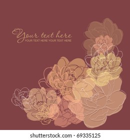 Floral greeting card. Vector