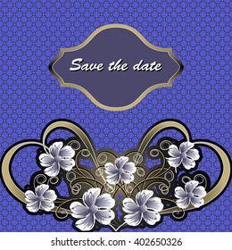 Floral greeting card. Vector illustration