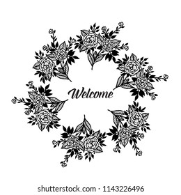 Floral greeting card welcome design vector illustration