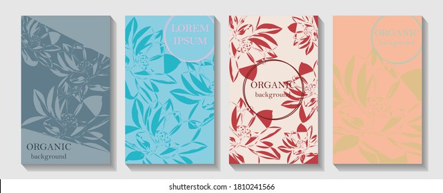 Floral greeting/invitation card template design. Hieroglyph translation - Pig. Vector illustration. Botanical wedding invitation card template design, lotus flowers and leaves on light background.