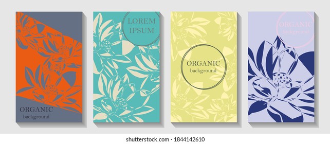 Floral greeting/invitation card template design. Lotus line arts hand draw gold lotus flower and leaves. Vector illustration.