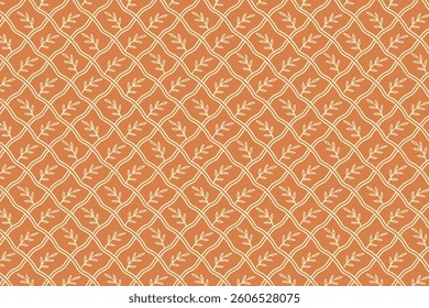 Floral Grid Seamless Pattern Design Background