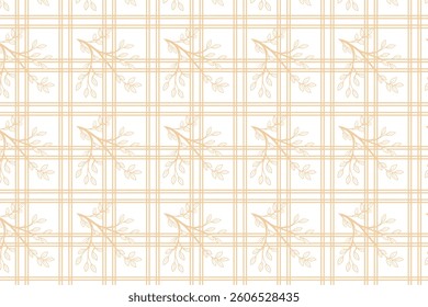 Floral Grid Seamless Pattern Design Background