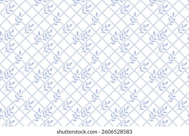 Floral Grid Seamless Pattern Design Background
