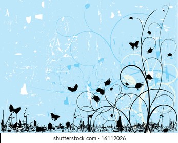 Floral grunge background