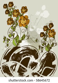 Floral grunge background
