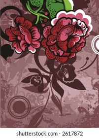 Floral Grunge Background Series. Check my portfolio for much more of this series as well as many more similar and other great vector items.
