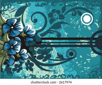 Floral Grunge Background Series. Check my portfolio for much more of this series as well as many more similar and other great vector items.
