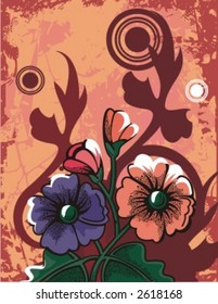 Floral Grunge Background Series. Check my portfolio for much more of this series as well as many more similar and other great vector items.