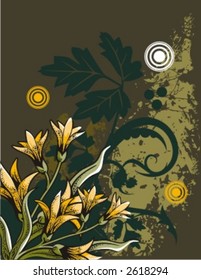 Floral Grunge Background Series. Check my portfolio for much more of this series as well as many more similar and other great vector items.