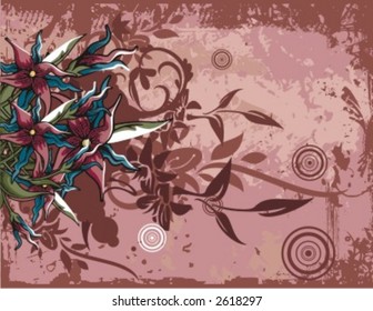 Floral Grunge Background Series. Check my portfolio for much more of this series as well as many more similar and other great vector items.