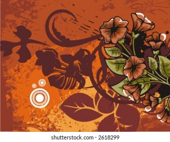 Floral Grunge Background Series. Check my portfolio for much more of this series as well as many more similar and other great vector items.