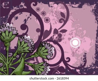 Floral Grunge Background Series. Check my portfolio for much more of this series as well as many more similar and other great vector items.