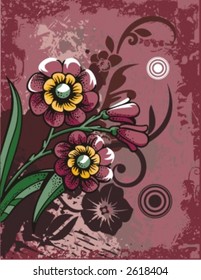 Floral Grunge Background Series. Check my portfolio for much more of this series as well as many more similar and other great vector items.