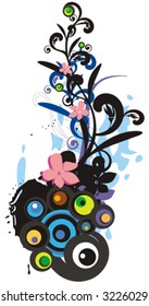Floral grunge background series. Check my portfolio for more of this series as well as thousands of other great vector items.