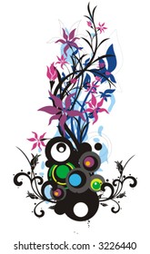 Floral grunge background series. Check my portfolio for more of this series as well as thousands of other great vector items.