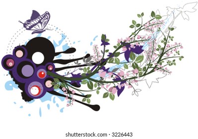 Floral grunge background series. Check my portfolio for more of this series as well as thousands of other great vector items.