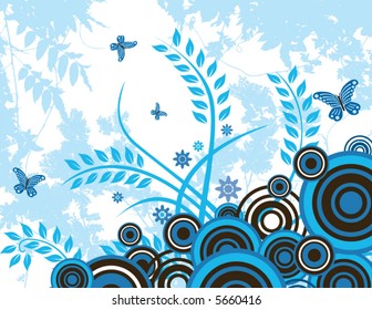 A floral grunge background with space for text