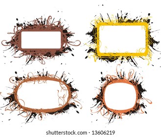 floral grunge background templates vector illustration