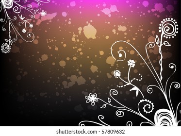 floral grunge background for text