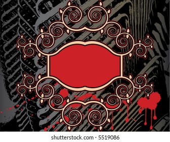 A floral grunge banner with space for text