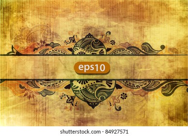 Floral grunge banners with place for your text.