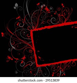 Floral grunge border