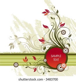 Floral grunge decorative frame