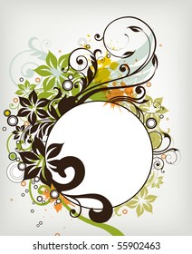 floral grunge frame background vector illustration