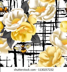 floral grunge lines seamless