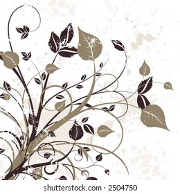 Grunge floral - vector