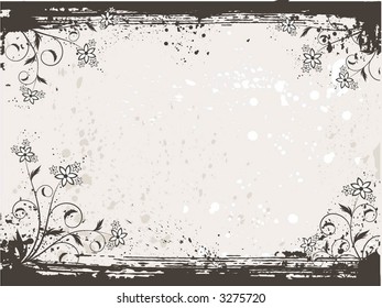 Grunge floral - vector