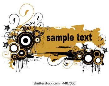 Grunge floral - Vector