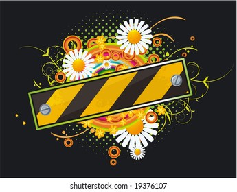 Floral grunge vector abstract.