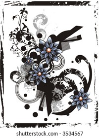 Fondo vectorial de grunge floral.