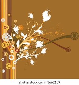 Floral grunge vector background series.