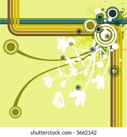 Serie de fondo vectorial de grunge floral.