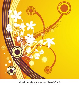 Serie de fondo vectorial de grunge floral.