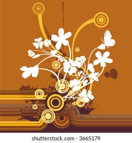 Floral grunge vector background series.