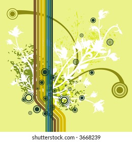 Floral grunge vector background series.